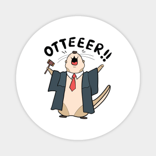 Funny Judge Otter Illustration Magnet